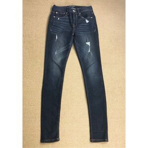Express Leggings Stretch Jeans‎ Mid Rise size 00R color Blue Faded Distressed